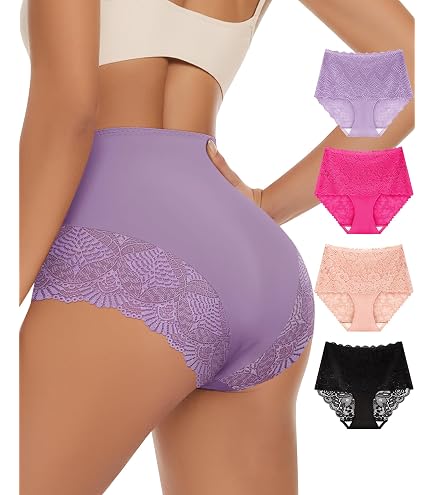 SHENHE Women's Lace Pack Panties Cheeky Mid Rise Tops Multicolor